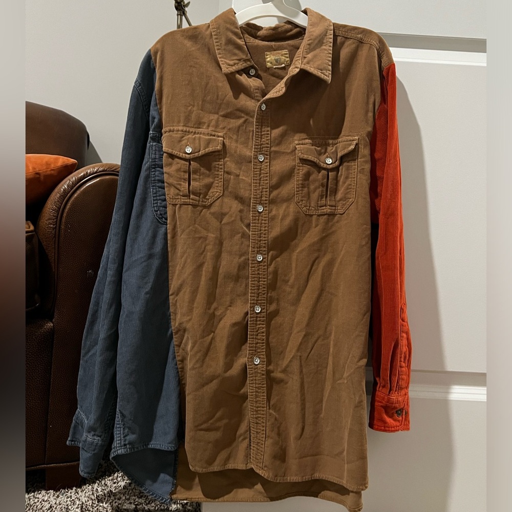 upcycled button down shirt